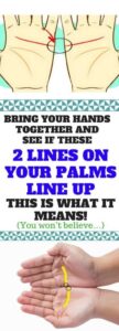 BRING YOUR HANDS TOGETHER AND SEE IF THESE 2 LINES ON YOUR PALMS LINE UP. THIS IS WHAT IT MEANS!